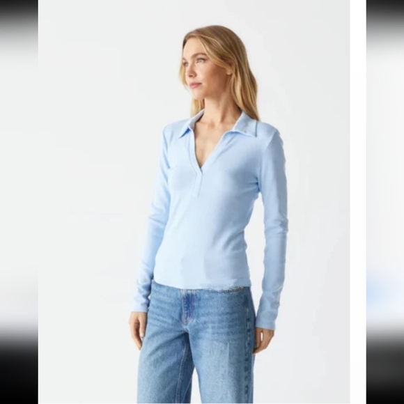 Boden Tops - Boden Cotton Long Sleeve Top in Powder Blue Size XS